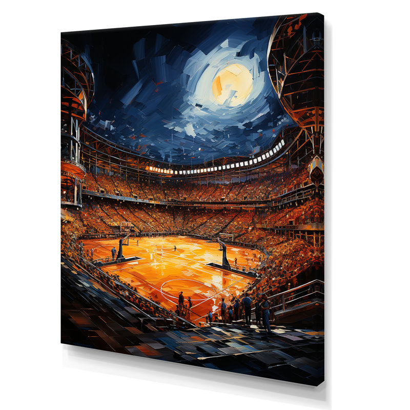 Basketball Dome Stadium - Stades, art encadré, Toile tendue, H 20 po x l 12 po x P 1 po