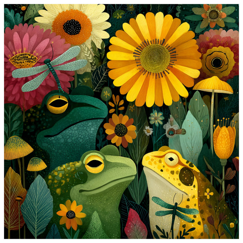 Rideaux de douche Frogs And Dragonfly, L 70 po x H 84 po