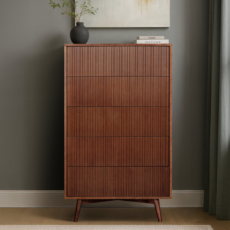 Commode 5 tiroirs Tremolo, Walnut