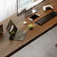 Bureau d'écriture rectangulaire en bois massif brun noisette-881193567-881193563
