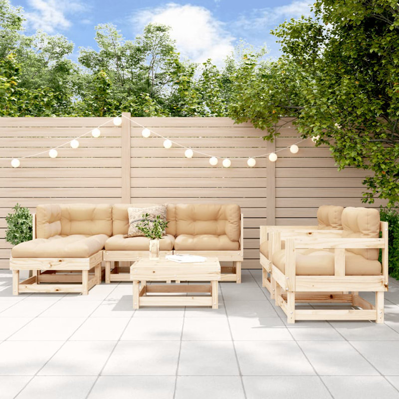 Ensemble de conversation avec coussins Chongris, Gris anthracite, L 24 po x l 23,8 po x H 11,8 po, Blanc