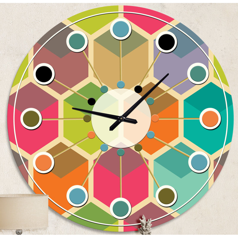 Horloge murale rétro Mid-Century, Moyenne