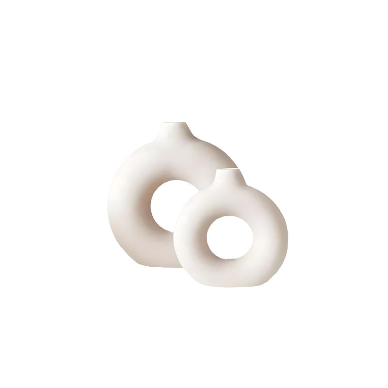 Criselle Ceramic Table Vase, 15cm H x 20cm W x 4cm D, White