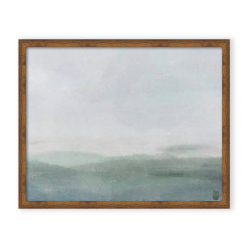 Coastal Retreat Cerulean Serenity par Gypsea Village, H 24 po x l 30 po, Framed Print, Brown