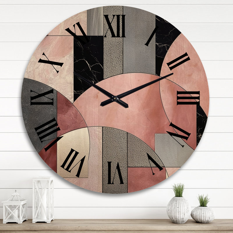 Horloge murale surdimensionnée rose, Très grand