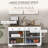 Sideboard, Buffet Cabinet With 2 Drawers, 2Storage Cabinets, 4 Barn-Style Doors