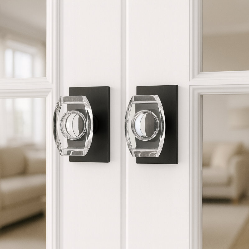 Bouton de porte avec rosette Lucent, Noir