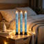 Unscented Flameless Taper Candle with Plastic Holder-1743235057