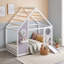 Lit plateforme simple avec glissade, bande lumineuse et conception en forme de maison-1990184483