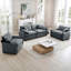 Ensemble de canapé luxueux et sophistiqué avec coussins et coussins moelleux, ensemble de canapé pour les salons et les clubs ainsi que les cinémas maison, composé de deux canapés simples et d'un canapé 2 places Ingrey Corduroy-471644837