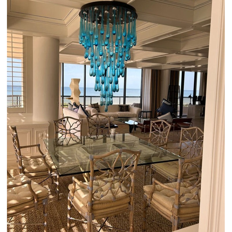 Lustre gradué à 8 lumières Adelinn, Bleu