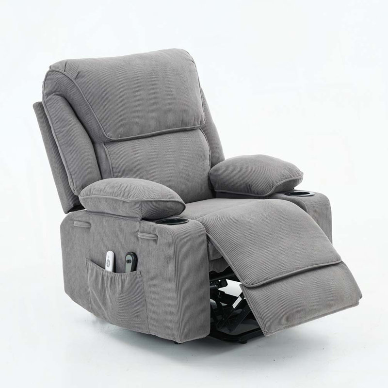 Fauteuil inclinable à télécommande chauffant et chauffant, Gris