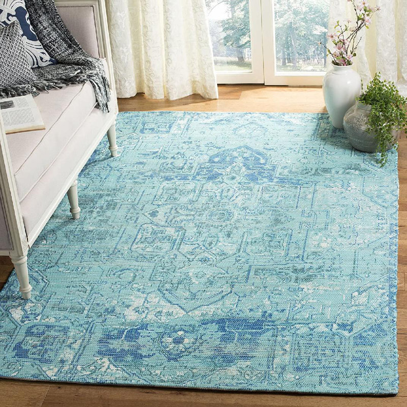 Tapis géométrique tissé à la main Joppatowne, Rectangle 8 pi x 10 pi