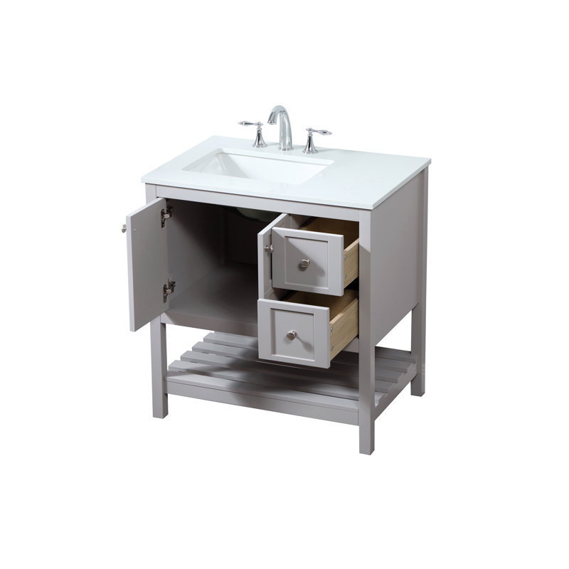 Ensemble de meuble-lavabo simple 32 po Krish, Gris