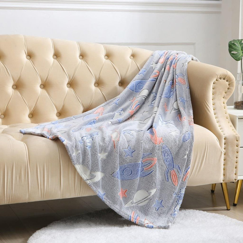 Glow in the Dark Moon Stars Space Blanket
