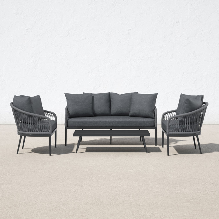 Tommas 4 - Person Patio Conversation Sets with Cushions