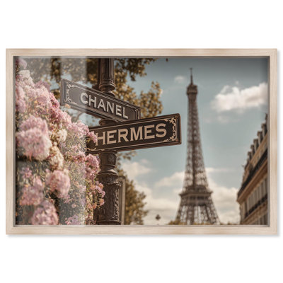 «Paris Crossroads Shadowbox Print Glam» par Art Remedy, cadre blond, 55 x 37