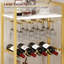 Chariot-bar à 3 niveaux pour mini chariot à vin de cuisine avec porte-bouteilles et porte-verres