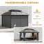Hern 4 x 3 m Outdoor Hardtop Gazebo Canopy with Netting Curtains-322507892
