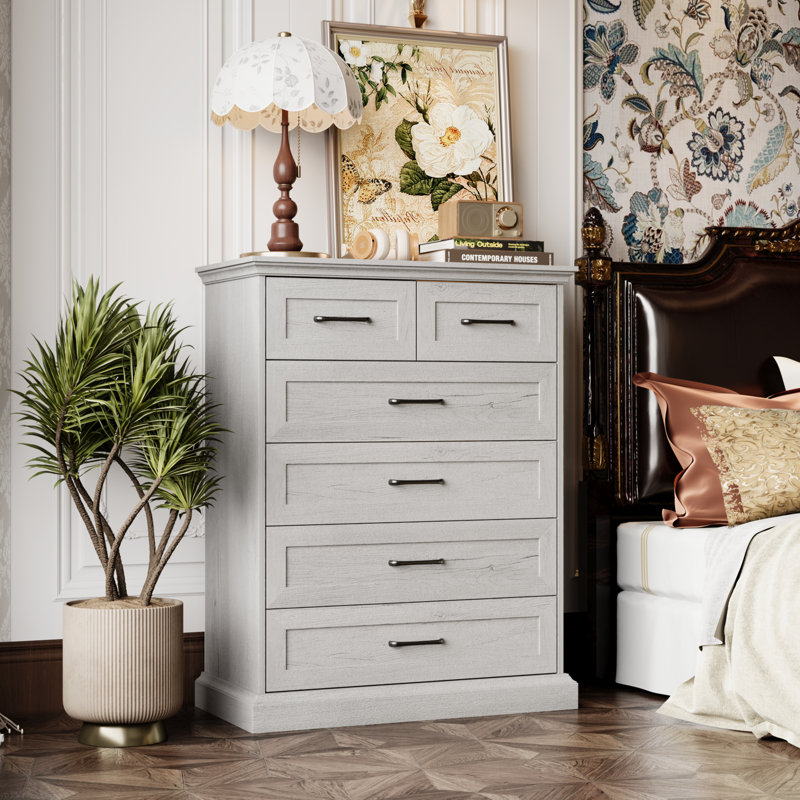 Commode à six tiroirs de style rustique