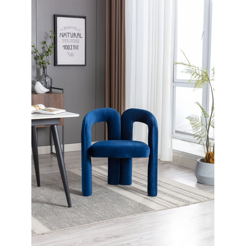 Chaises d'appoint pour salon, ensemble de 2, H 27,95 po x l 25,2 po x P 19,88 po, Velours marine