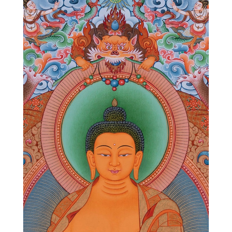 35 bouddhas de la confession, peint à la main Thangka - art bouddhiste tibétain sur toile pour la méditation et l'autel