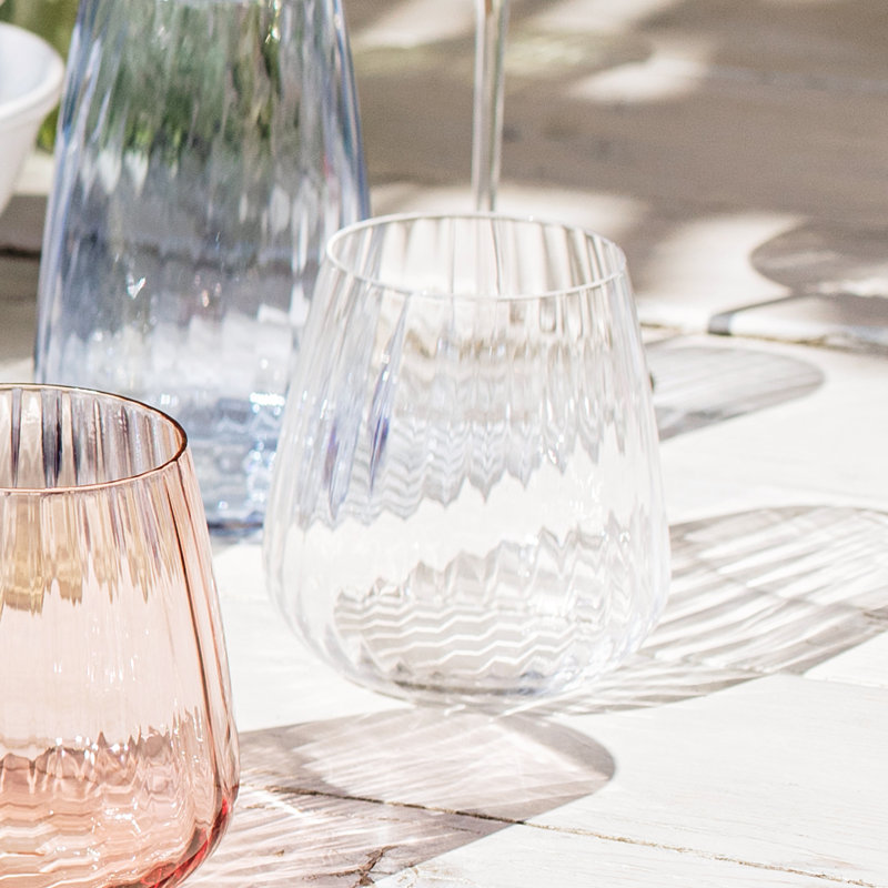 Francesca Stemless Wine Glass, Clear
