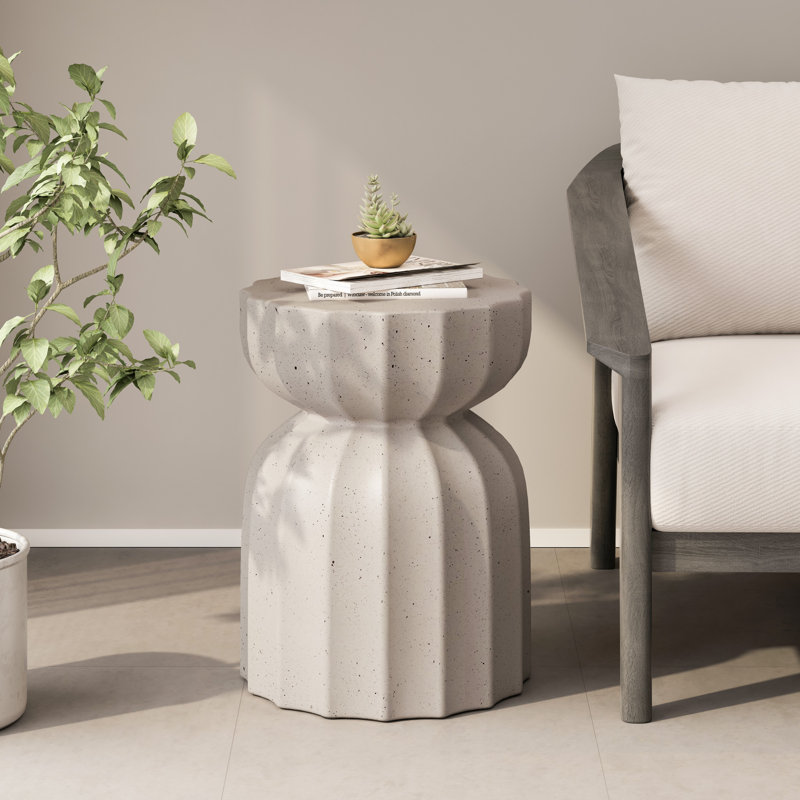 Ensemble de table basse et de table d'appoint 13 "modernes et imperméables pour l'extérieur et l'intérieur, Blanc