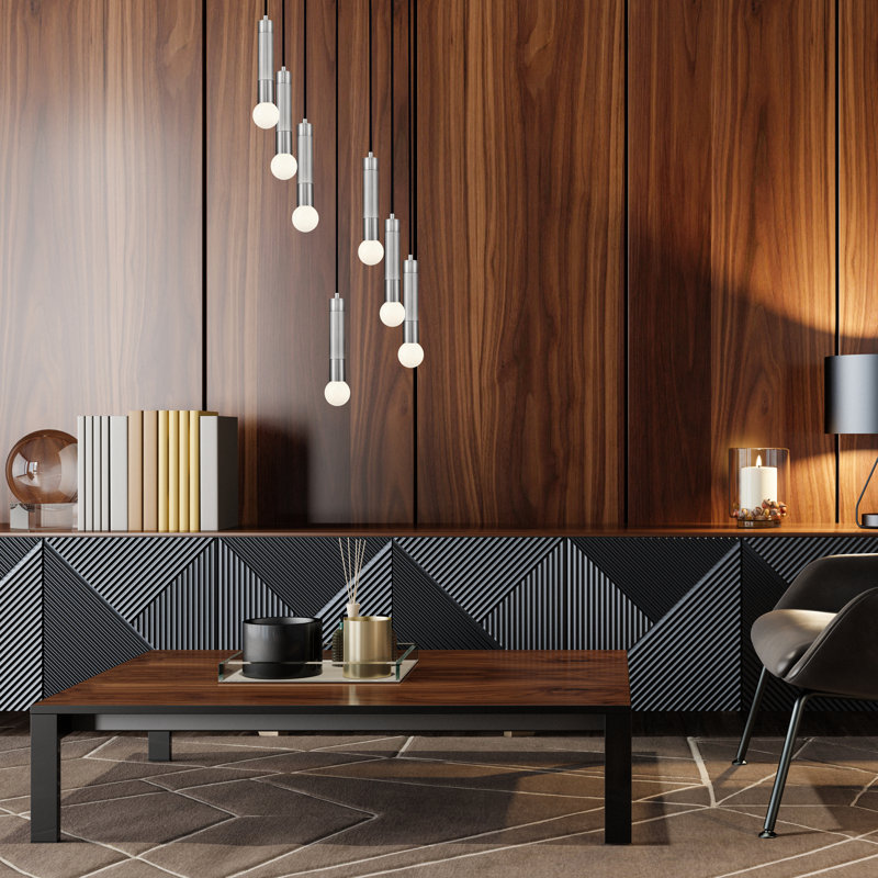 Lustre Lipman, 5 lumières, Nickel brossé