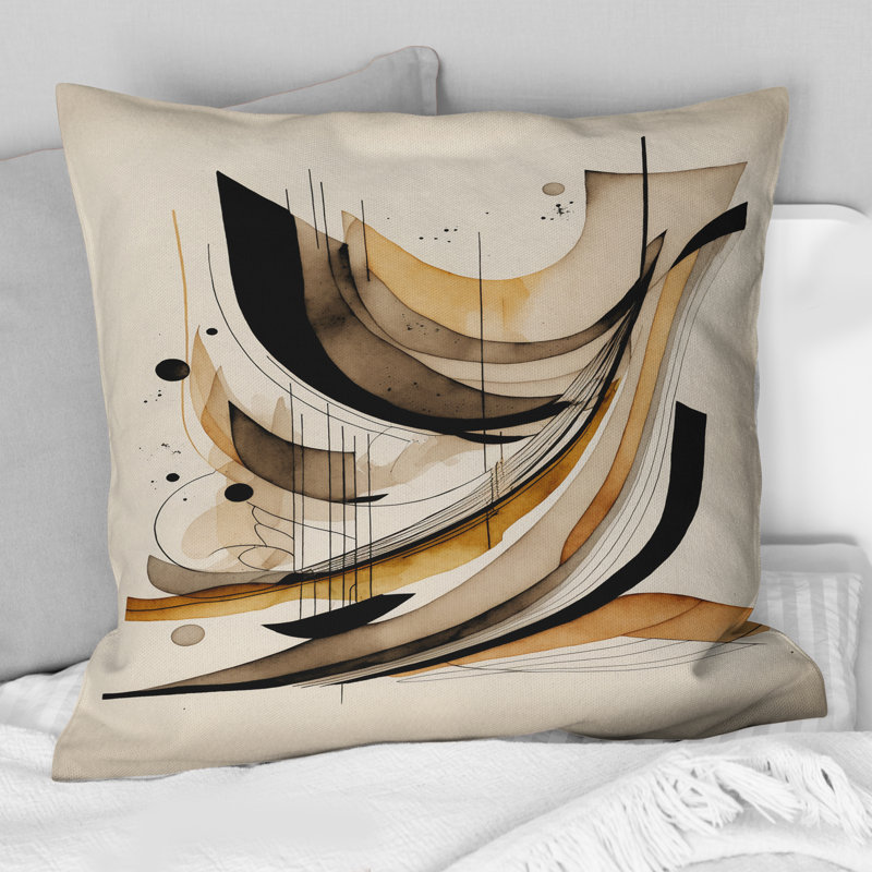 Coussin décoratif brun et noir II