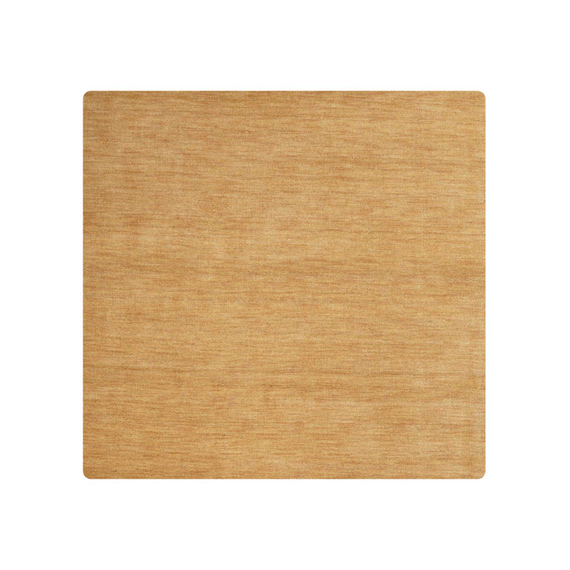 Tapis écologiques en laine tissée à la main Manns, Doré, Carré 10 pi