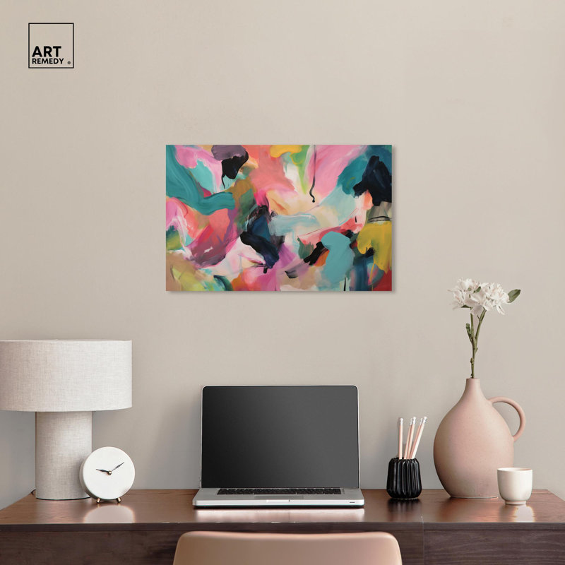 «Mystic Silk Flow», toile abstraite par Art Remedy, H 16 po x l 24 po x P 1,5 po, Toile tendue