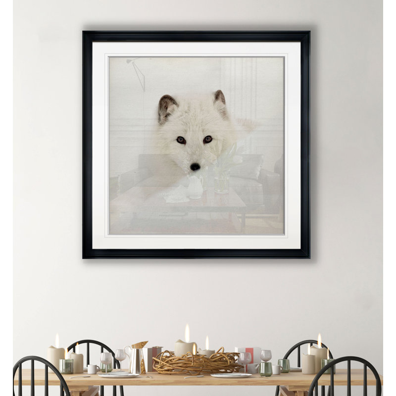 «Arctic Fox», reproduction de photo, H 30,5 po x l 30,5 po x P 1,5 po, Cadre plastique noir
