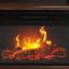 Red Barrel Studio Electric Fireplace - 3-Sided Heater with Mantel and Shelf, Remote Control, LED Flames, Faux Logs, and Adjustable Settings
