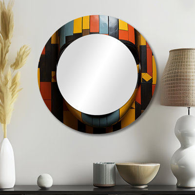 Masque tribal africain Kente II - miroir mural africain