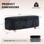 Banc ottoman de rangement ovale de 51,2 pouces avec pieds en bois-1029285366