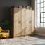 Armoire de rangement tout usage en chêne (ensemble de 2 pièces)-988943854