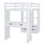 Lit mezzanine double avec grandes tablettes