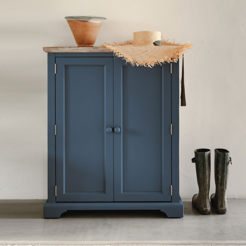 20 Pair Shoe Storage, Navy Blue/Brown