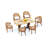 9 Pcs Grade-A Teak Wood Dining Set: Warwick Console Folding Rectangle Table And 8 Lenong Arm Chairs #11LN1508-112322006