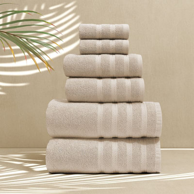  Ensemble de serviettes de bain 100% coton peigné 6 pièces - Serviettes de bain ultra douces et très absorbantes