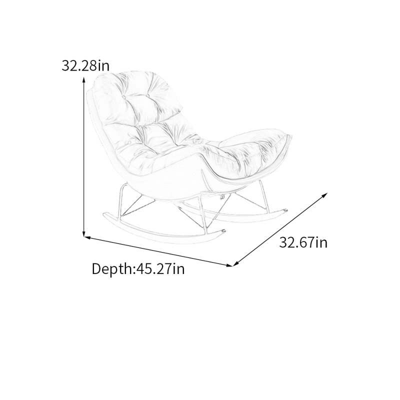 Chaise berçante ergonomique en acier au carbone