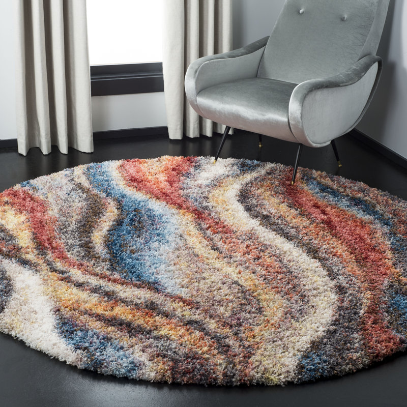 Tapis abstrait Delma Performance, Rond 6 pi 7 po