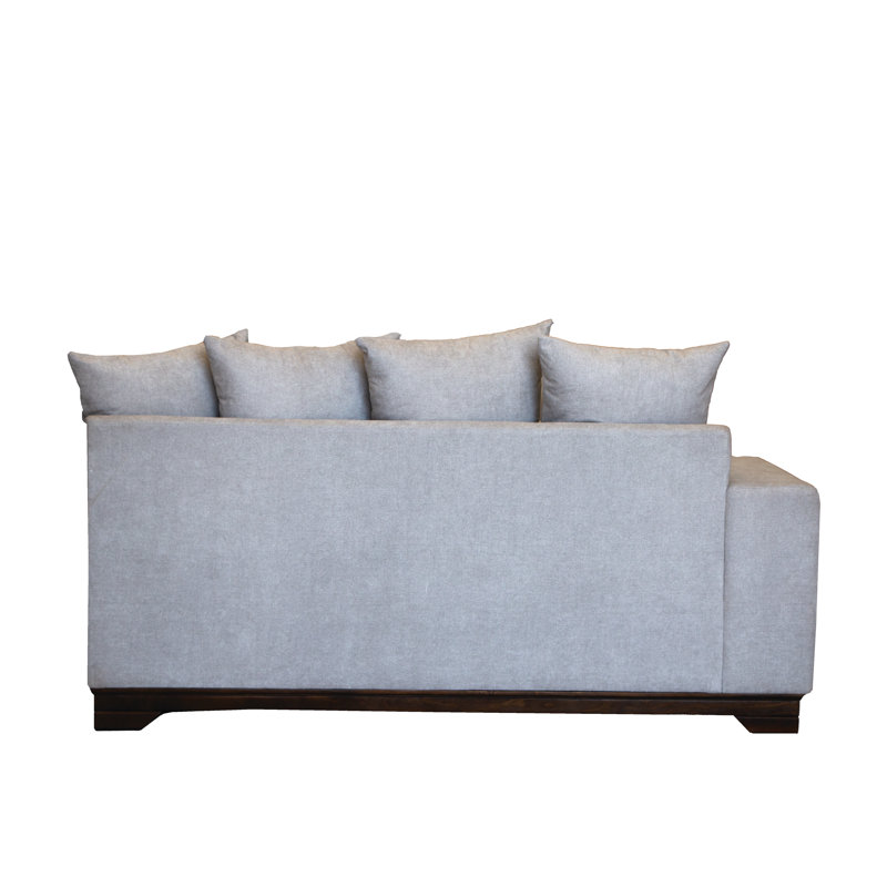 Grasiela Upholstered L-Shaped Sectional, Light Gray Polyester Blend, Left Hand Facing