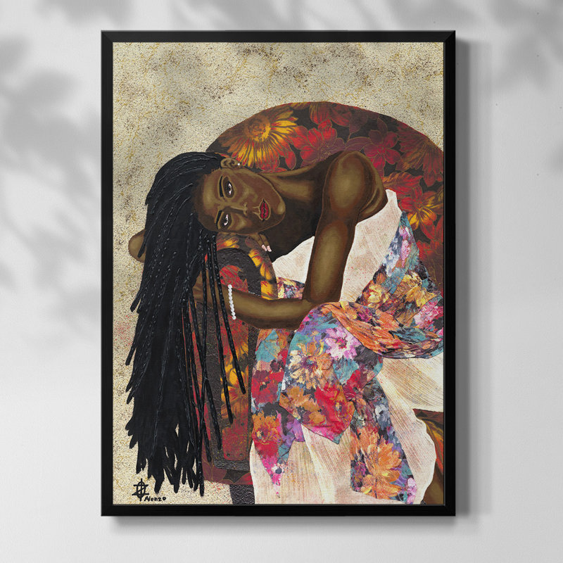 Ochre Perspectives II, reproduction encadrée, Pas de tapis, Toile encadrée noire
