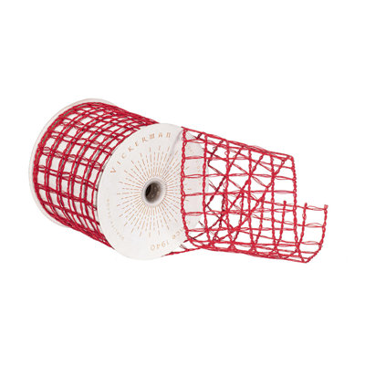 3.75"x10yd Thin Grid Wired Ribbon.