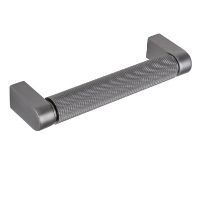 Kent Knurled 4" Center to Center Black Nickel Bar Drawer Pull