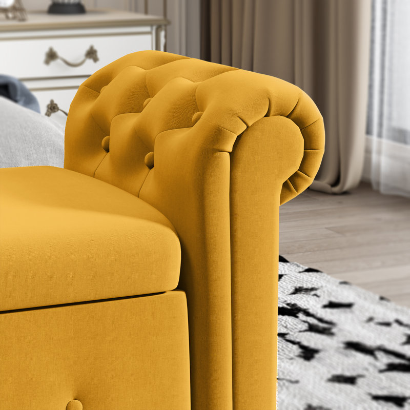 Banc de rangement Agnew, Lin jaune