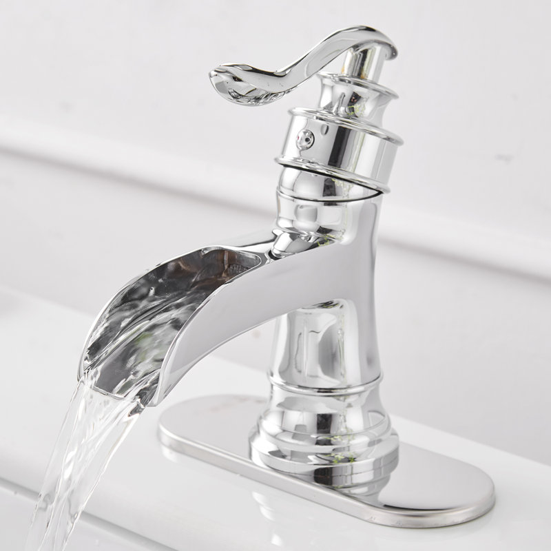 Single Hole Bathroom Faucet, Chrome, No