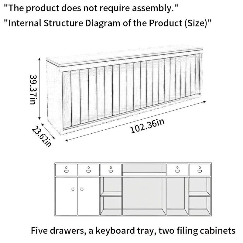 Rectangular Information Counter, Cashier Counter, and Writing Desk with Single Surface for Office or Store, White